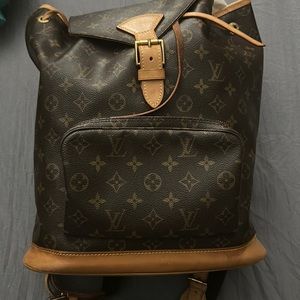 Louis Vuitton M51135 Montsouris GM Monogram Backpack Daypack Canvas EUC
